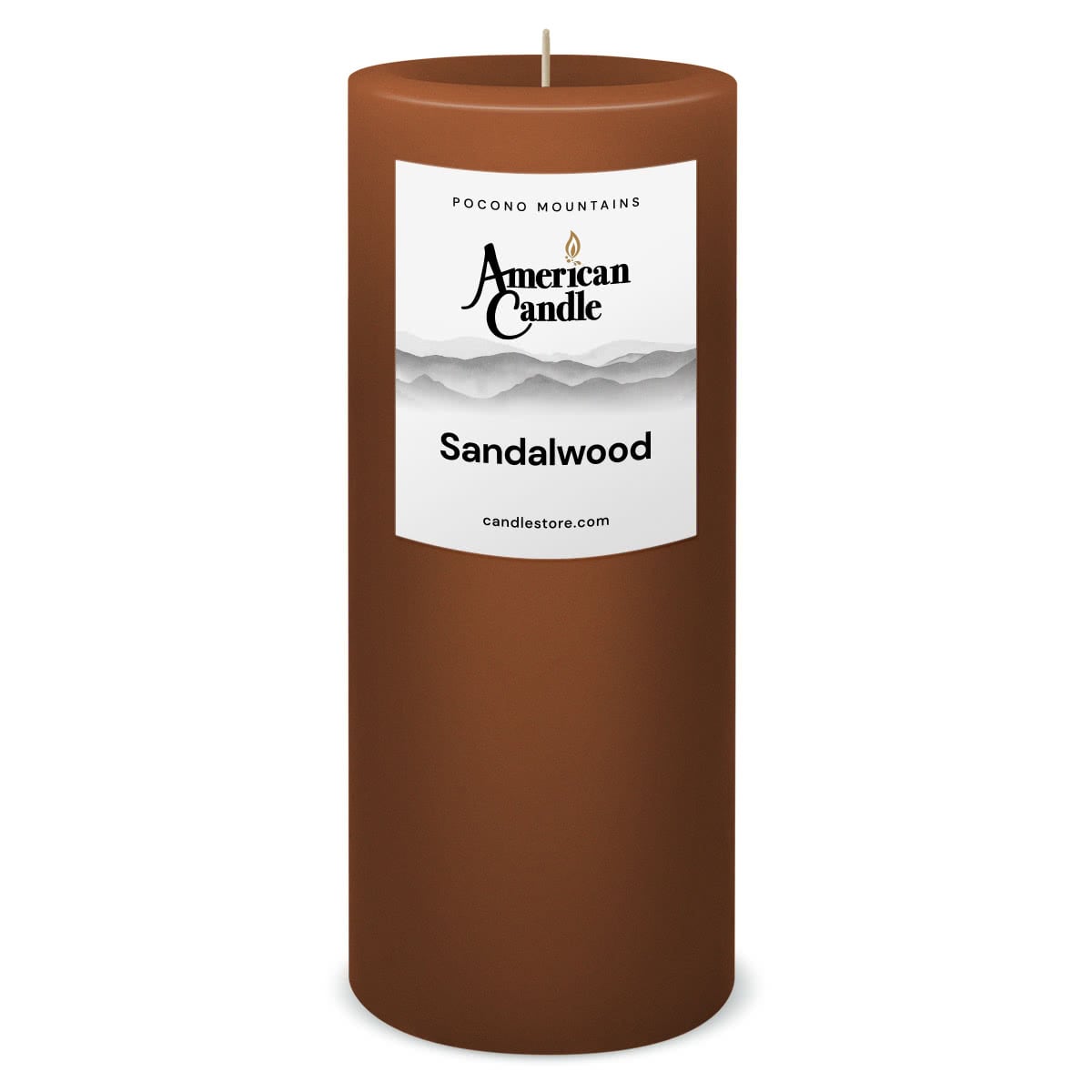 Sandalwood Scented 3x9 Pillar Candle by American Candle