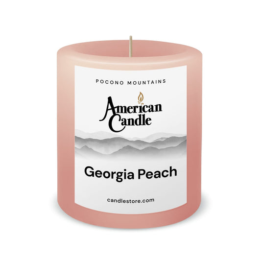 Georgia Peach Scented 3x3 Pillar Candle by American Candle