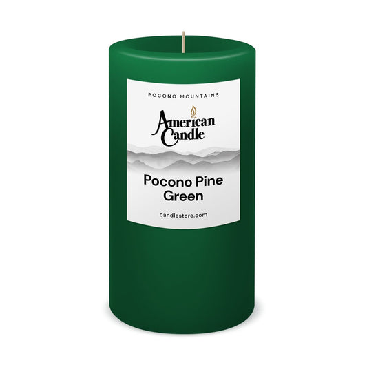 Pocono Pine Green Scented 3x6 Pillar Candle by American Candle