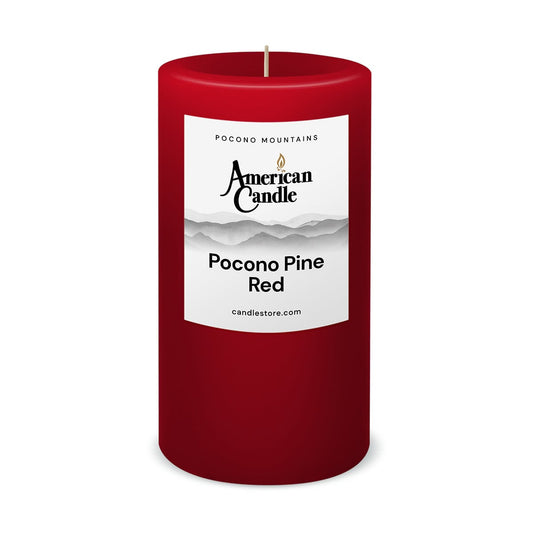 Pocono Pine Red Scented 3x6 Pillar Candle by American Candle