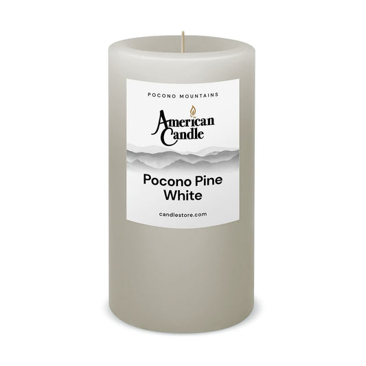 Pocono Pine White Scented 3x6 Pillar Candle by American Candle