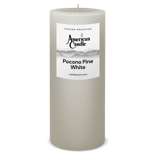 Pocono Pine White Scented 3x9 Pillar Candle by American Candle