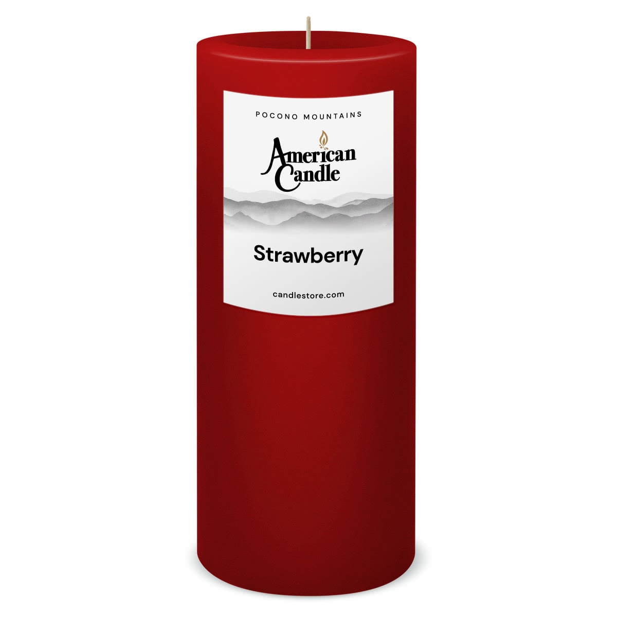 Strawberry Scented 3x9 Pillar Candle by American Candle