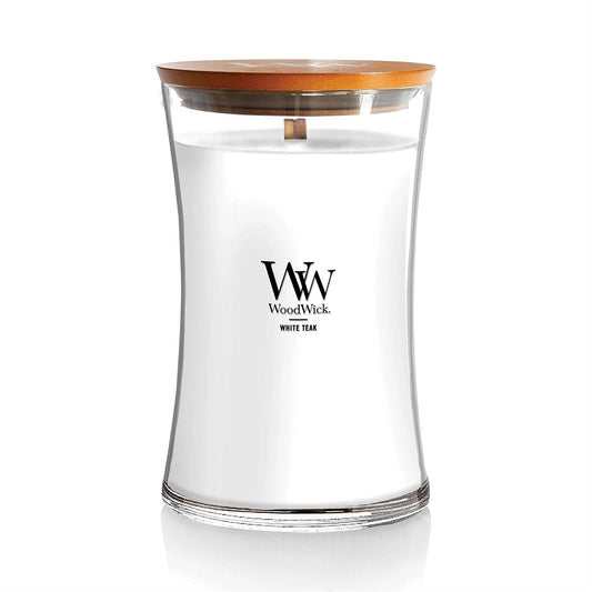 White Teak Scented Large Jar Candle by WoodWick NW93039