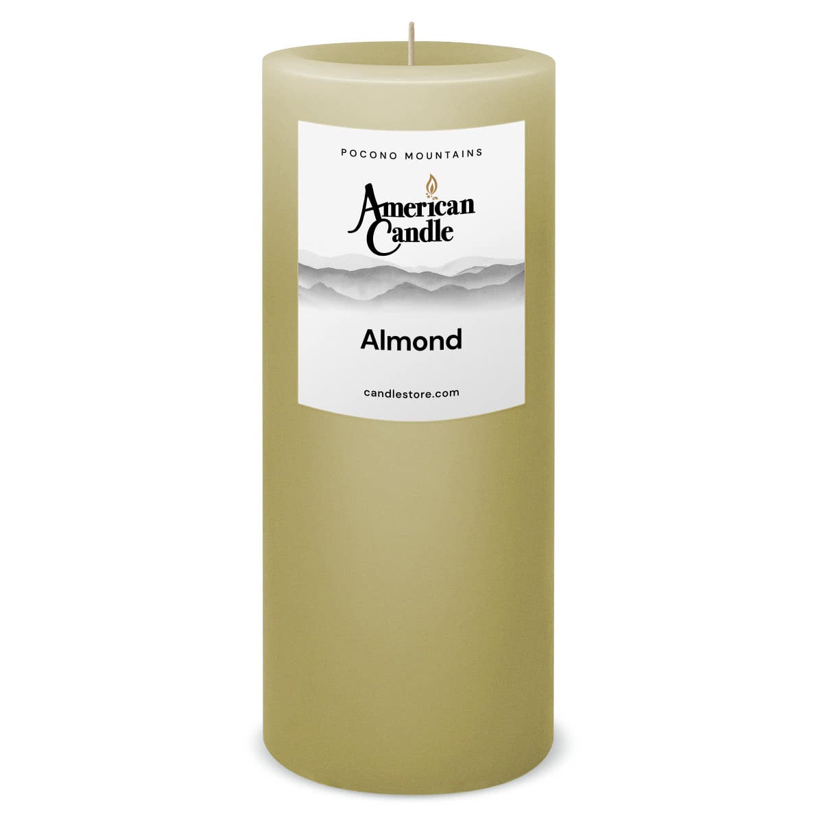 American Candle Almond 3x9 Scented Pillar Candle - Made in the USA