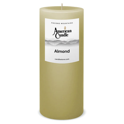 American Candle Almond 3x9 Scented Pillar Candle - Made in the USA