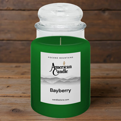 American Candle Bayberry Scented Jar Candle on Wooded Table