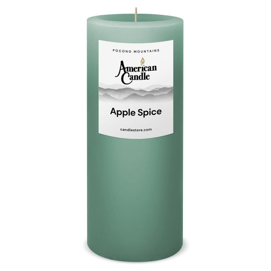 American Candle Apple Spice 3x9 Scented Pillar Candle - Made in the USA