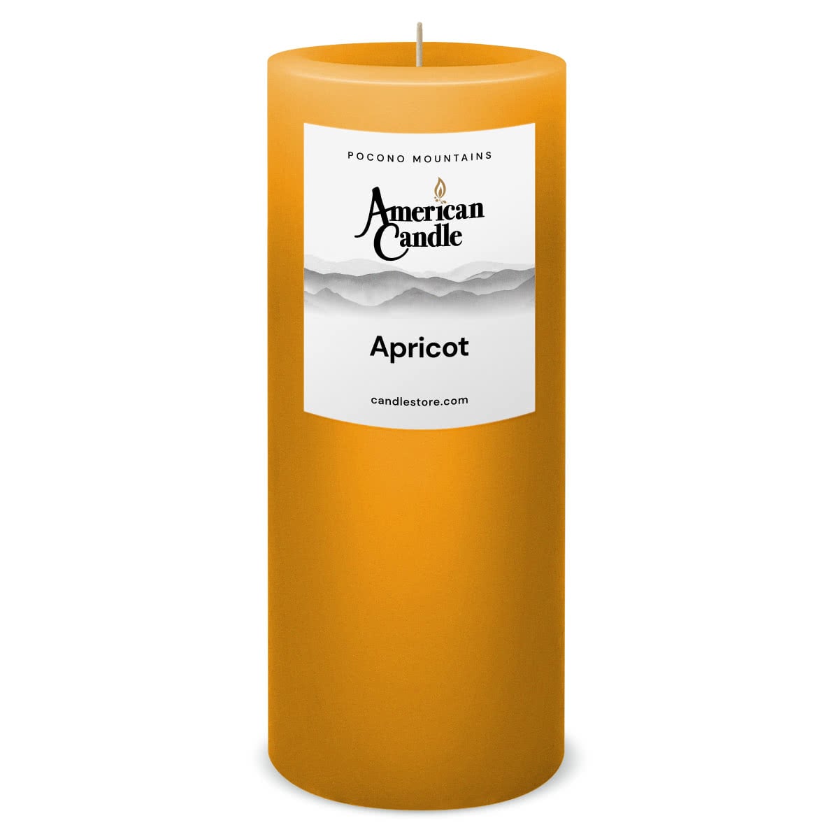 American Candle Apricot 3x9 Scented Pillar Candle - Made in the USA