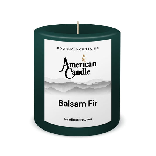 American Candle Balsam Fir 3x3 Scented Pillar Candle - Made in the USA