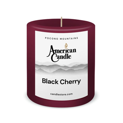 American Candle Black Cherry 3x3 Scented Pillar Candle - Made in the USA