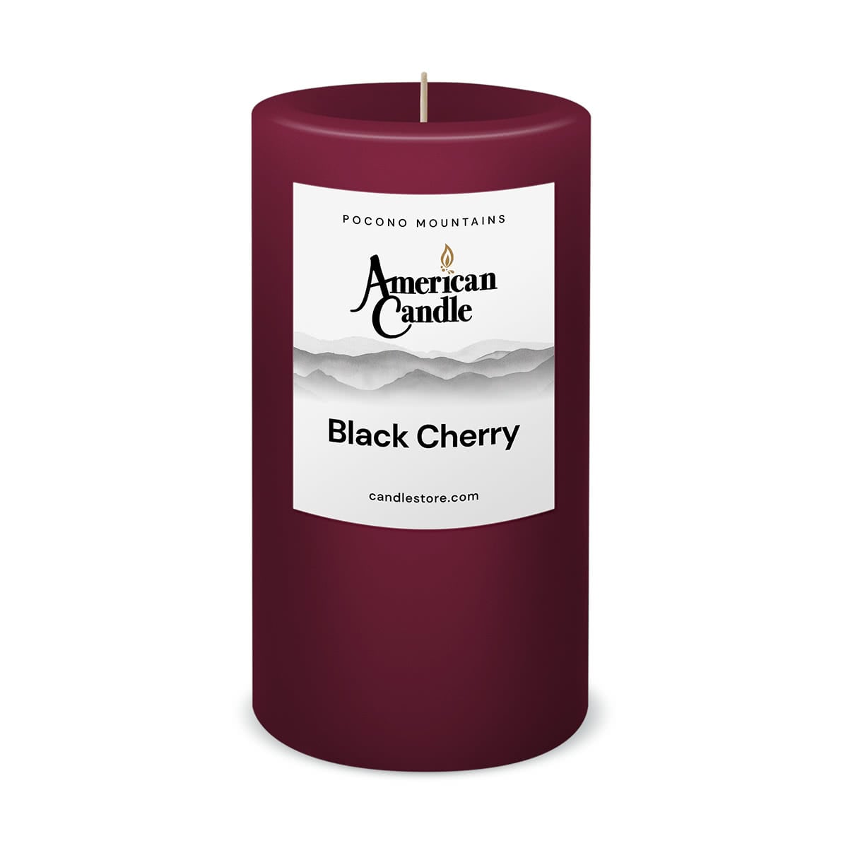 Black Cherry Scented 3x6 Pillar Candle by American Candle