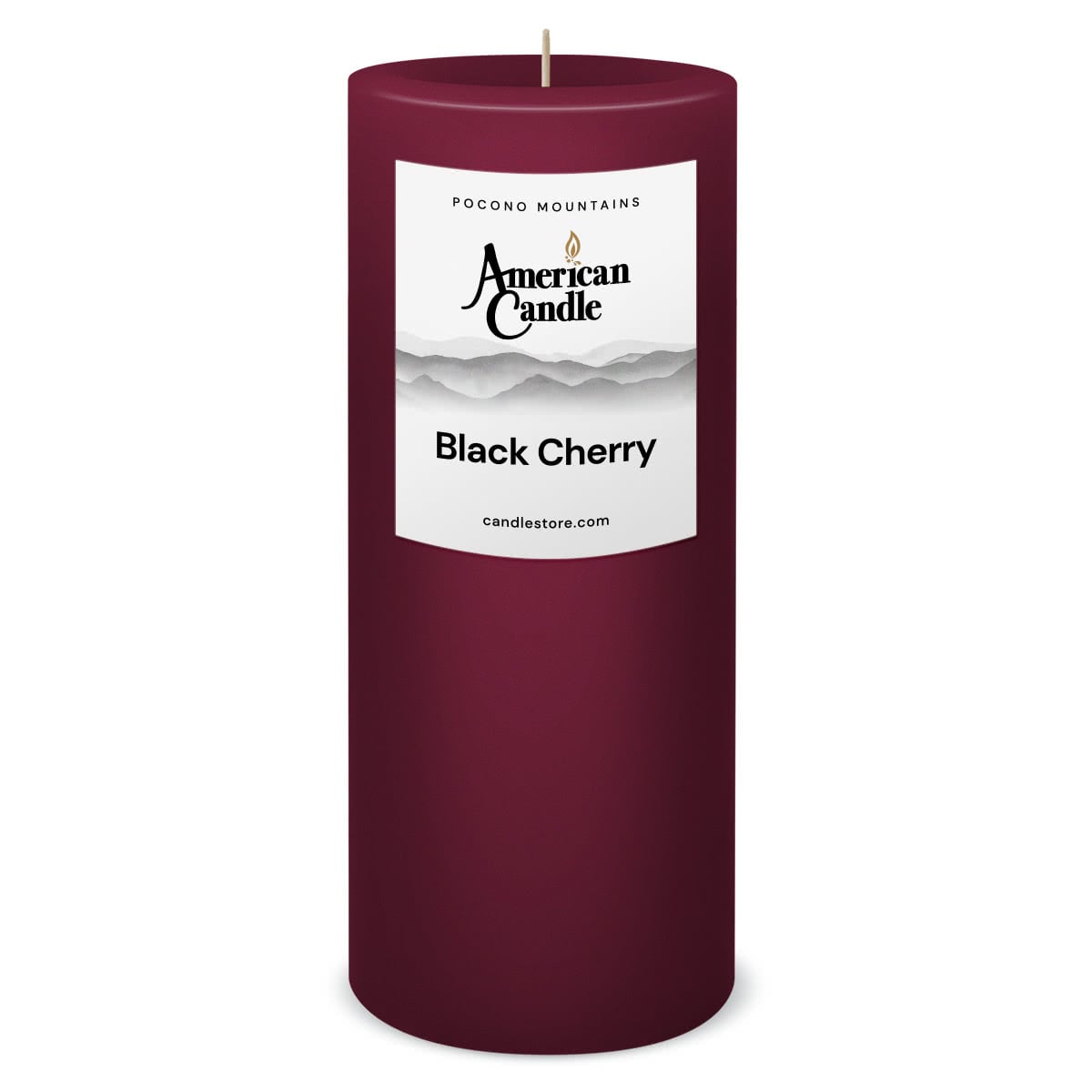 American Candle Black Cherry 3x9 Scented Pillar Candle - Made in the USA
