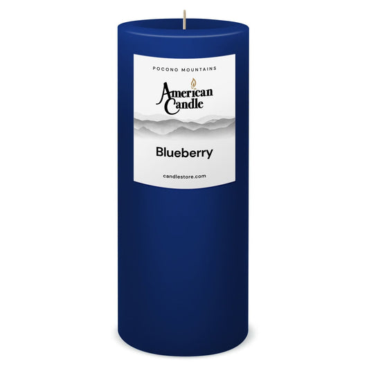 American Candle Blueberry 3x9 Scented Pillar Candle - Made in the USA