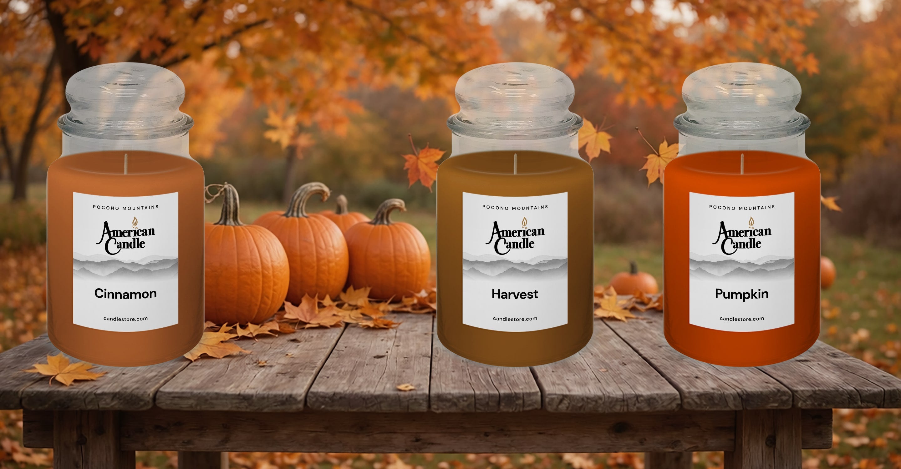 Favorite Made in the USA Autumn Scented Jar Candles from American Candle @ CandleStore.com