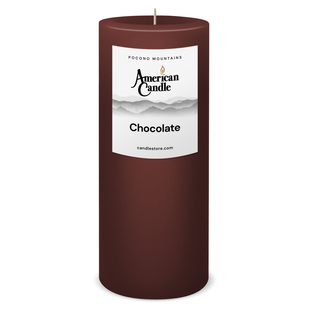 American Candle Chocolate 3x9 Scented Pillar Candle - Made in the USA