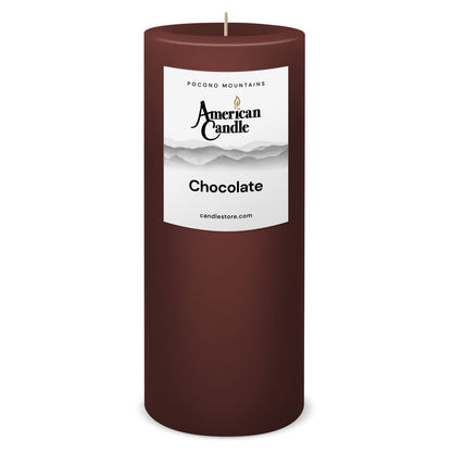 American Candle Chocolate 3x9 Scented Pillar Candle - Made in the USA