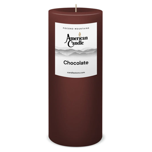 American Candle Chocolate 3x9 Scented Pillar Candle - Made in the USA