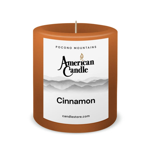 American Candle Cinnamon 3x3 Scented Pillar Candle - Made in the USA