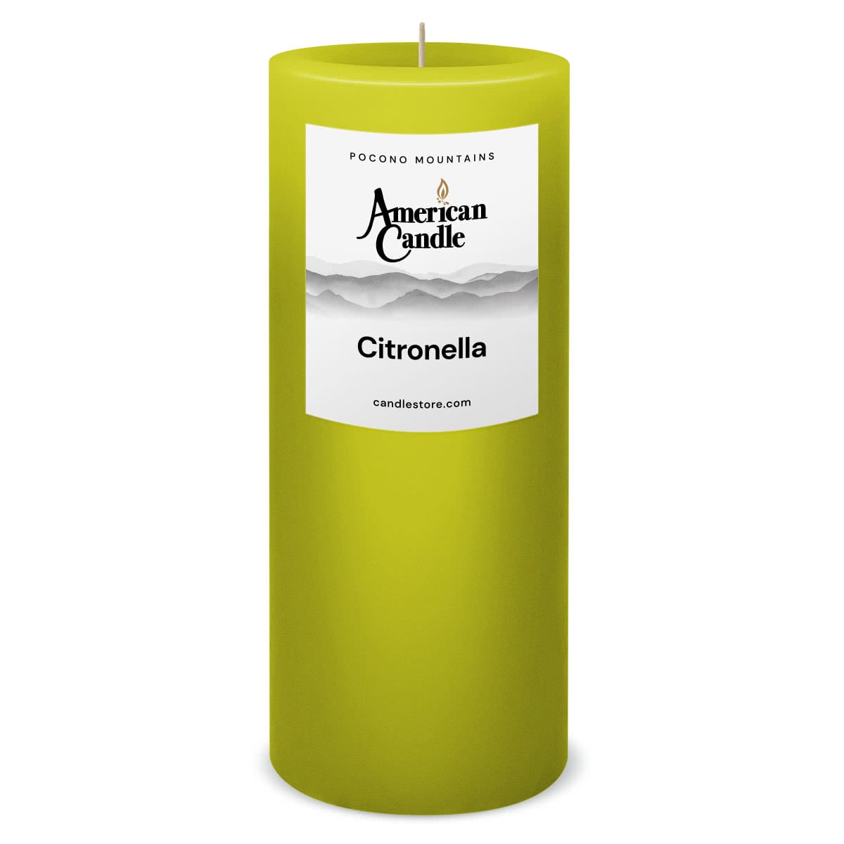 American Candle Citronella 3x9 Scented Pillar Candle - Made in the USA