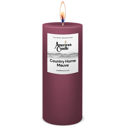 American Candle Count Home Mauve 3x9 Scented Pillar Candle with Flame - Made in the USA