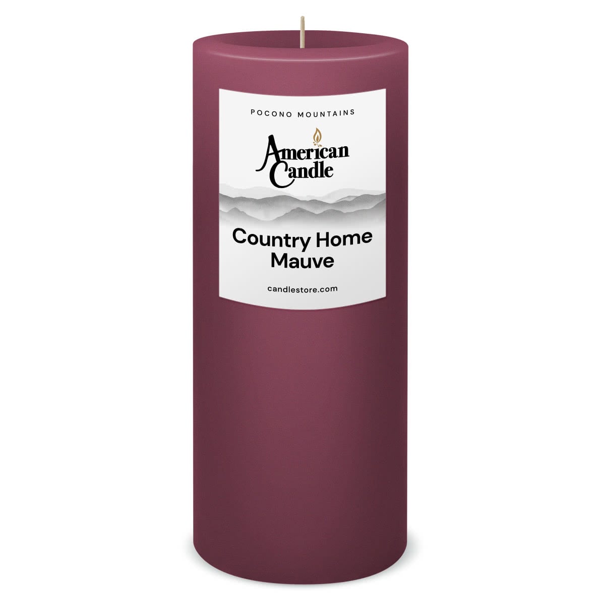 American Candle Country Home Mauve 3x9 Scented Pillar Candle - Made in the USA