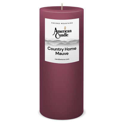 American Candle Country Home Mauve 3x9 Scented Pillar Candle - Made in the USA