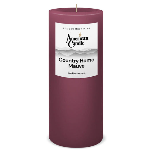 American Candle Country Home Mauve 3x9 Scented Pillar Candle - Made in the USA