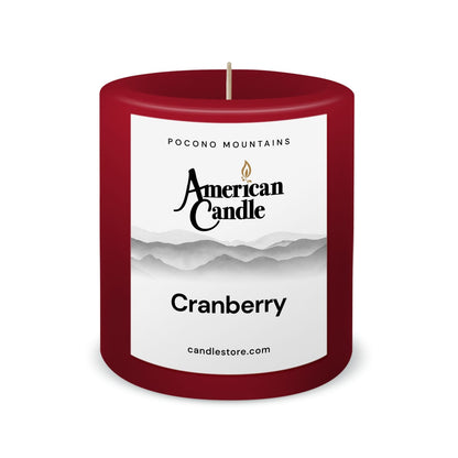 American Candle Cranberry 3x3 Scented Pillar Candle - Made in the USA