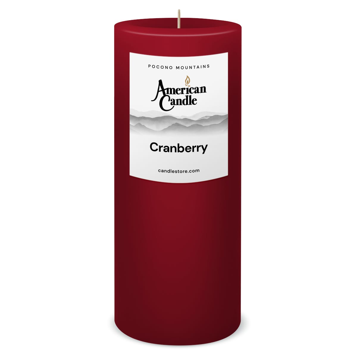 American Candle Cranberry 3x9 Scented Pillar Candle - Made in the USA