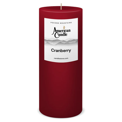 American Candle Cranberry 3x9 Scented Pillar Candle - Made in the USA
