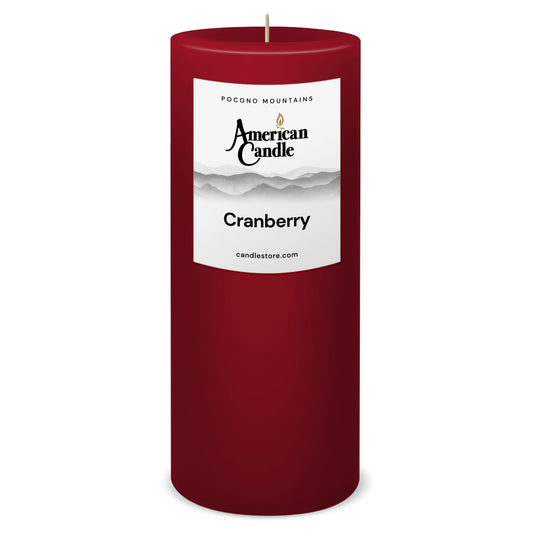 American Candle Cranberry 3x9 Scented Pillar Candle - Made in the USA