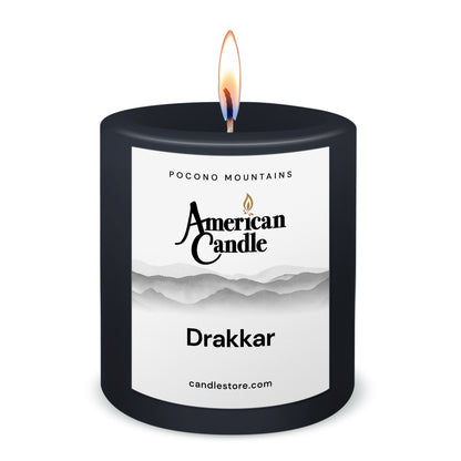 American Candle Drakkar 3x3 Scented Pillar Candle with Flame - Made in the USA