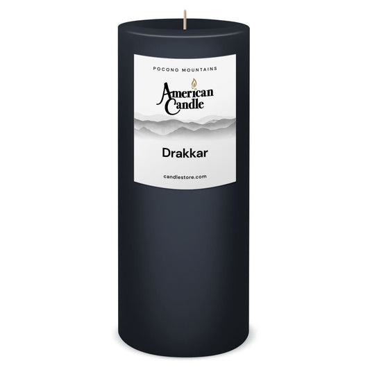 American Candle Drakkar 3x9 Scented Pillar Candle - Made in the USA