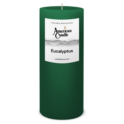 American Candle Eucalyptus 3x9 Scented Pillar Candle - Made in the USA