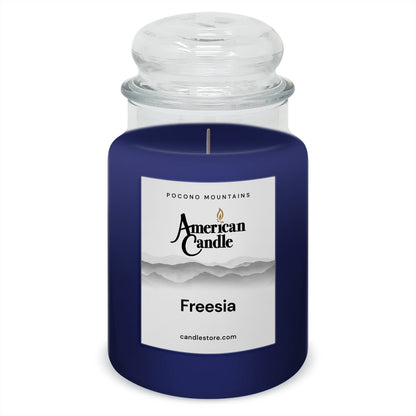 American Candle Freesia 22 oz Glass Jar Scented Candle - Made in the USA