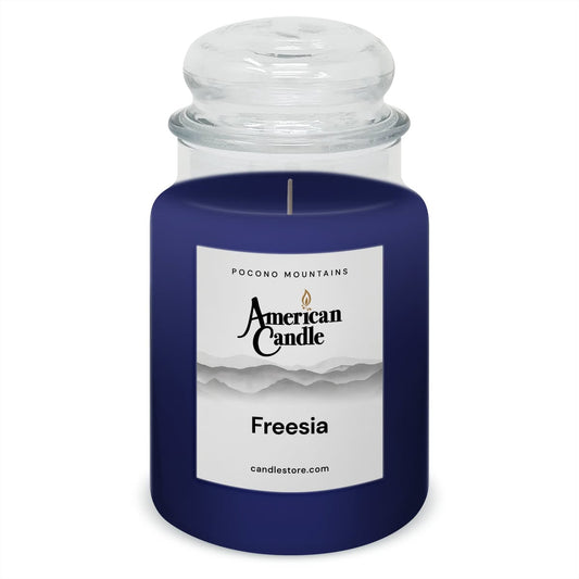 American Candle Freesia 22 oz Glass Jar Scented Candle - Made in the USA