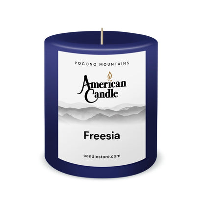 American Candle Freesia 3x3 Scented Pillar Candle - Made in the USA