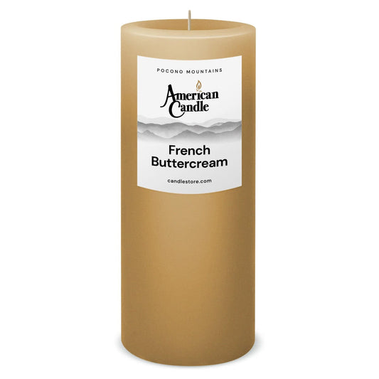 American Candle French Buttercream 3x9 Scented Pillar Candle - Made in the USA