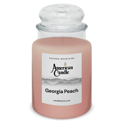 American Candle Georgia Peach 22 oz Glass Jar Scented Candle - Made in the USA