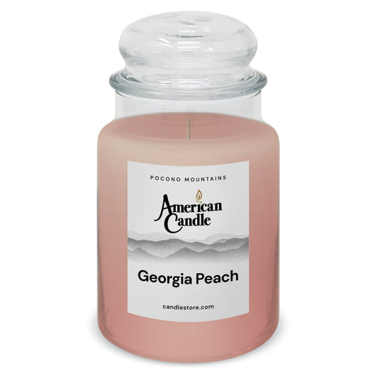 American Candle Georgia Peach 22 oz Glass Jar Scented Candle - Made in the USA