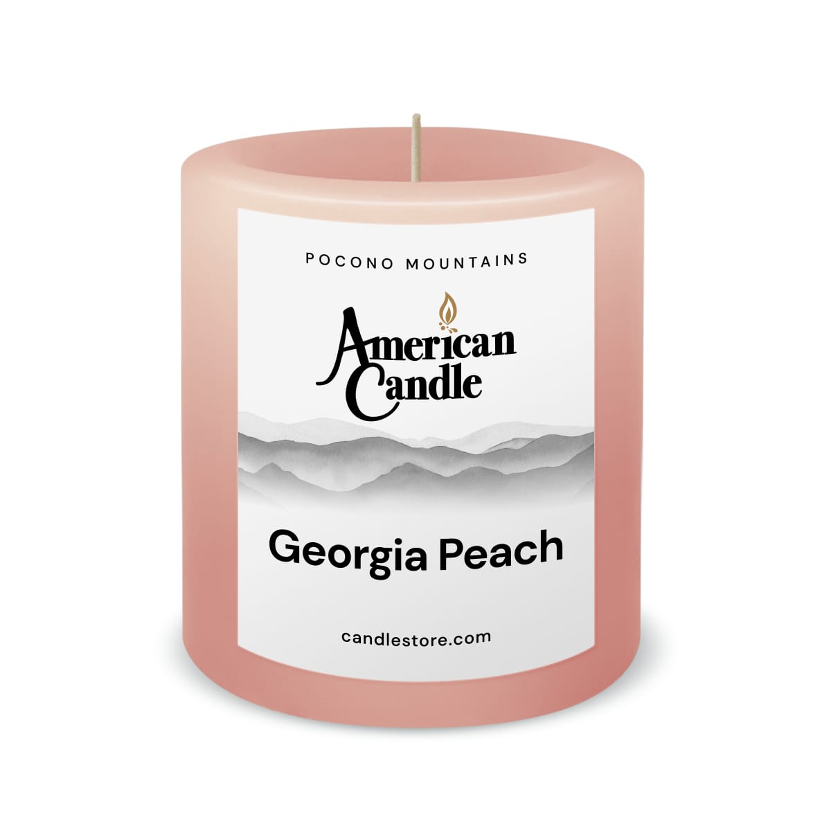 American Candle Georgia Peach 3x3 Scented Pillar Candle - Made in the USA