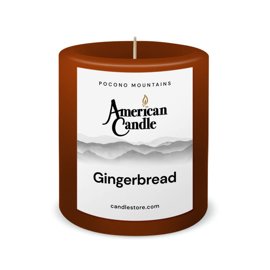 American Candle Gingerbread 3x3 Scented Pillar Candle - Made in the USA