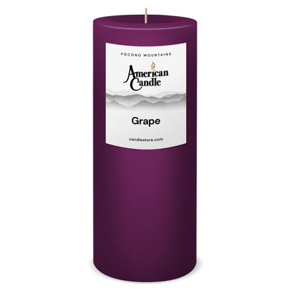 American Candle Grape 3x9 Scented Pillar Candle - Made in the USA