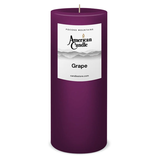 American Candle Grape 3x9 Scented Pillar Candle - Made in the USA