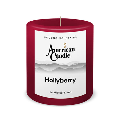 American Candle Hollyberry 3x3 Scented Pillar Candle - Made in the USA