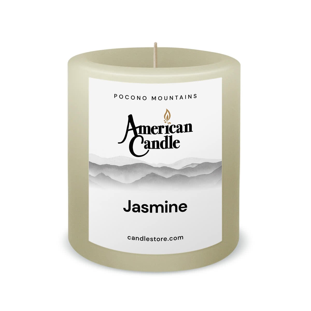 American Candle Jasmine 3x3 Scented Pillar Candle - Made in the USA