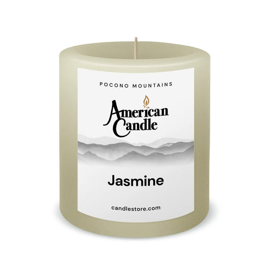 American Candle Jasmine 3x3 Scented Pillar Candle - Made in the USA