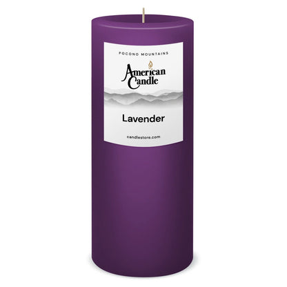 American Candle Lavender 3x9 Scented Pillar Candle - Made in the USA