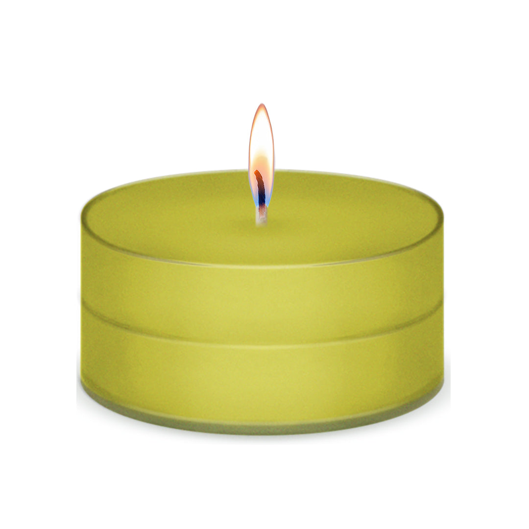 American Candle Lemon Scented Tea Light Candle with Flame - Made in the USA